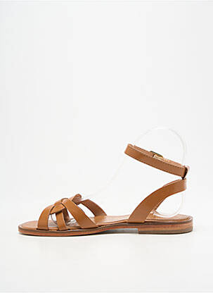 Sandales/nu pieds chiquet talon plat jusqu'à 3cm marron L'ATELIER TROPÉZIEN femme