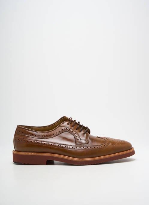 Derbies tissage satiné talon bas marron ATELIER TH VOISIN SENLIS homme
