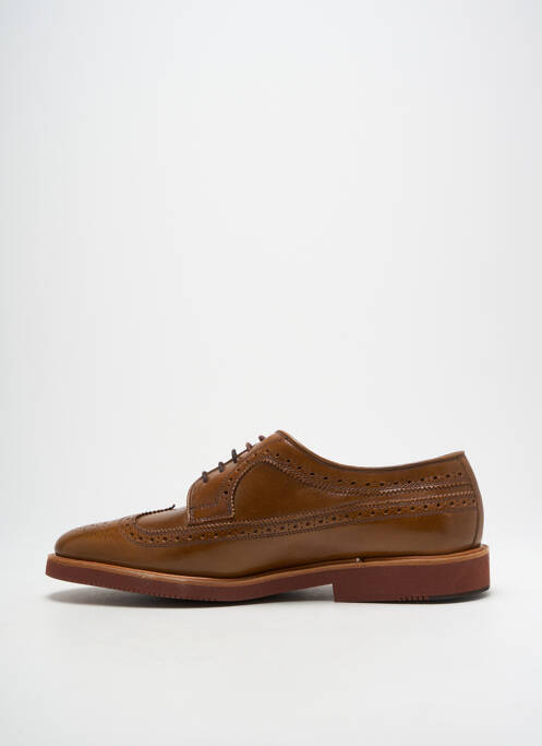 Derbies tissage satiné talon bas marron ATELIER TH VOISIN SENLIS homme