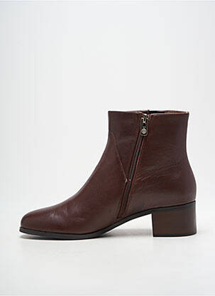 Bottines/boots tissage satiné talon de 4 à 6cm marron EMILIE KARSTON femme