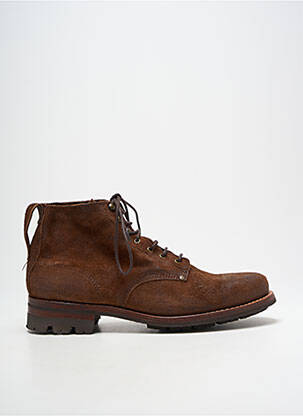 Bottines/boots tissage satiné talon bas marron PENHA homme