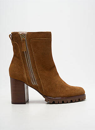 Bottines/boots nubuck talon de 7 à 9cm marron EMILIE KARSTON femme