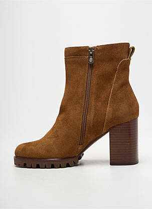 Bottines/boots nubuck talon de 7 à 9cm marron EMILIE KARSTON femme