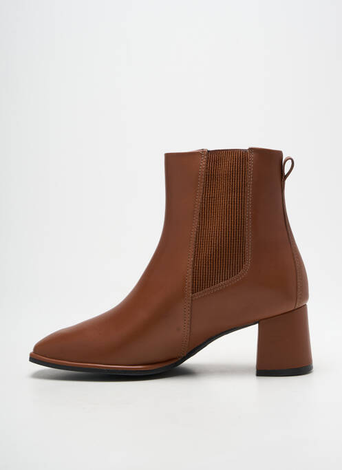 Bottines/boots matière lisse talon de 4 à 6cm marron MICHELE LOPRIORE femme