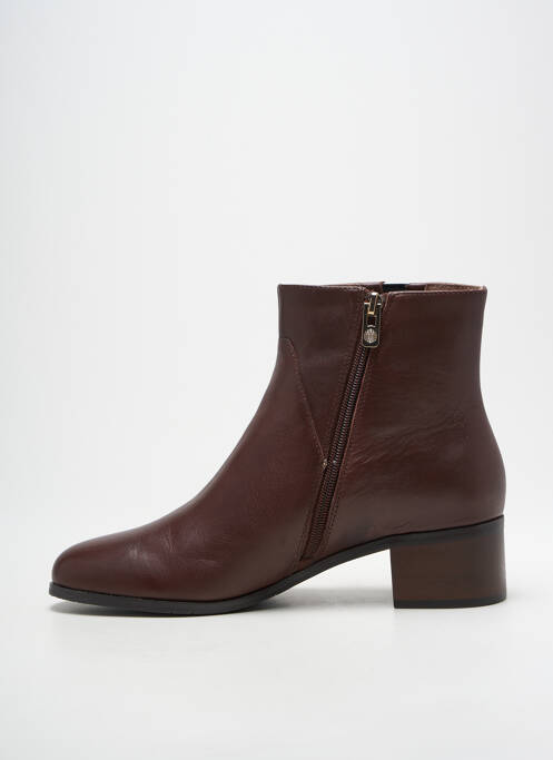 Bottines/boots tissage satiné talon de 4 à 6cm marron EMILIE KARSTON femme
