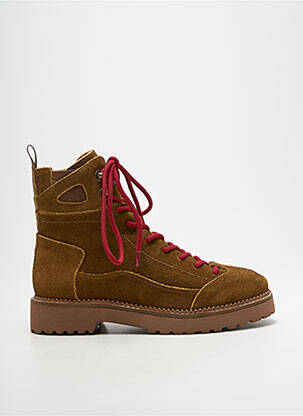 Bottines/boots nubuck talon plat jusqu'à 3cm marron EMILIE KARSTON femme