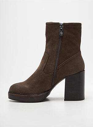Bottines/boots matière lisse talon de 7 à 9cm marron EMILIE KARSTON femme