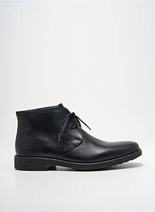 Bottines/boots tissage satiné talon bas noir STEPTRONIC homme