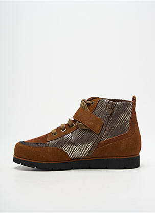 Baskets fermeture zip et lacets talon plat jusqu'à 3cm marron EMILIE KARSTON femme