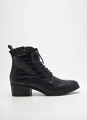 Bottines/boots tissage satiné talon de 4 à 6cm noir EMILIE KARSTON femme