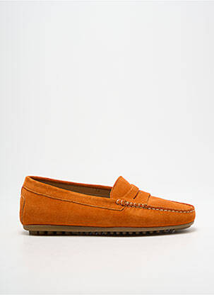 Mocassins nubuck talon plat jusqu'à 3cm orange MASTRO DOMENICO femme