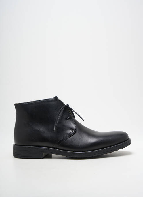 Bottines/boots tissage satiné talon bas noir STEPTRONIC homme