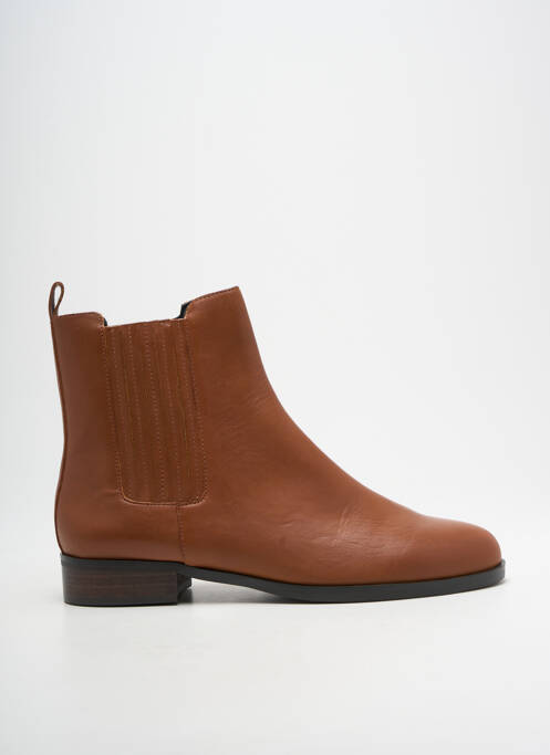 Bottines/boots matière lisse talon plat jusqu'à 3cm marron EMILIE KARSTON femme