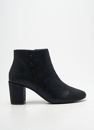Bottines/boots tissage satiné talon de 4 à 6cm noir EMILIE KARSTON femme