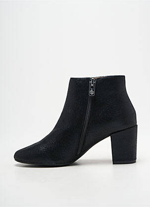 Bottines/boots tissage satiné talon de 4 à 6cm noir EMILIE KARSTON femme