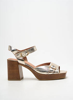Sandales/nu pieds semi compensé talon de 7 à 9cm or EMILIE KARSTON femme