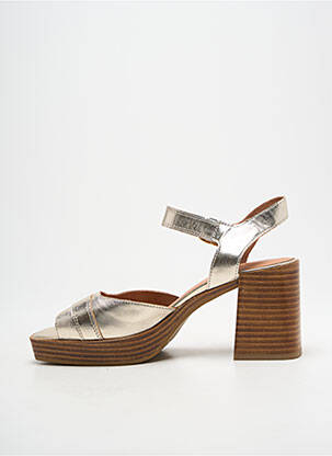 Sandales/nu pieds semi compensé talon de 7 à 9cm or EMILIE KARSTON femme