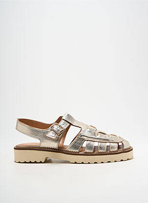 Sandales/nu pieds tissage satiné talon plat jusqu'à 3cm or EMILIE KARSTON femme