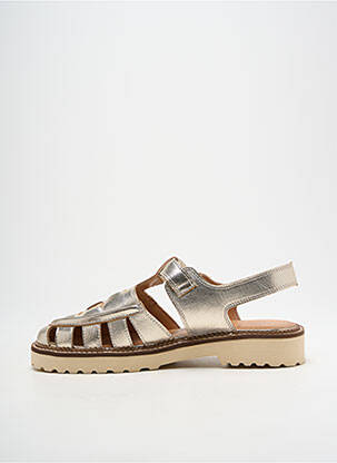 Sandales/nu pieds tissage satiné talon plat jusqu'à 3cm or EMILIE KARSTON femme