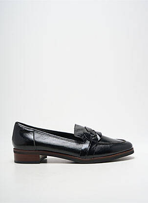 Mocassins tissage satiné talon plat jusqu'à 3cm noir EMILIE KARSTON femme