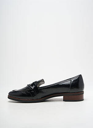 Mocassins tissage satiné talon plat jusqu'à 3cm noir EMILIE KARSTON femme