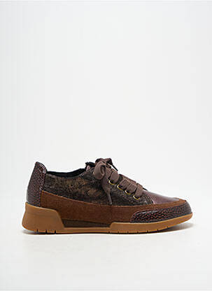 Baskets fermeture zip et lacets talon plat jusqu'à 3cm marron EMILIE KARSTON femme