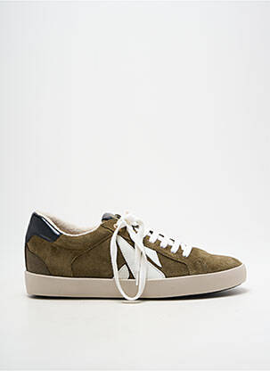 Baskets nubuck talon plat jusqu'à 3cm vert EMILIE KARSTON femme