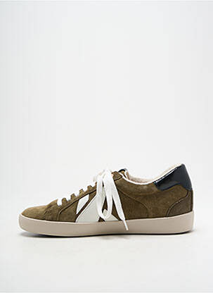 Baskets nubuck talon plat jusqu'à 3cm vert EMILIE KARSTON femme
