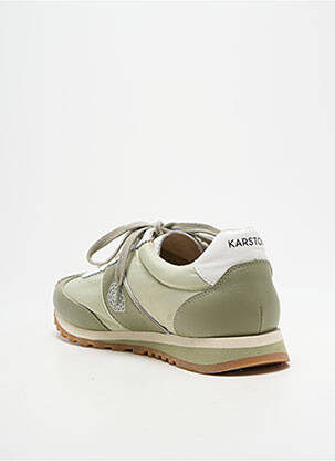 Baskets tissage satiné talon plat jusqu'à 3cm vert EMILIE KARSTON femme