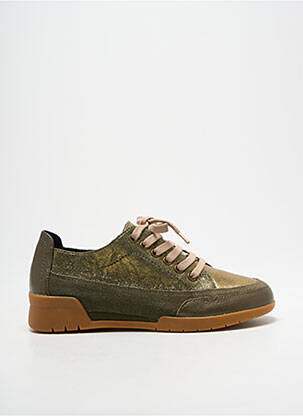 Baskets nubuck talon plat jusqu'à 3cm vert EMILIE KARSTON femme