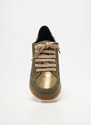 Baskets nubuck talon plat jusqu'à 3cm vert EMILIE KARSTON femme