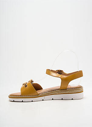 Sandales/nu pieds matière lisse talon plat jusqu'à 3cm jaune EMILIE KARSTON femme