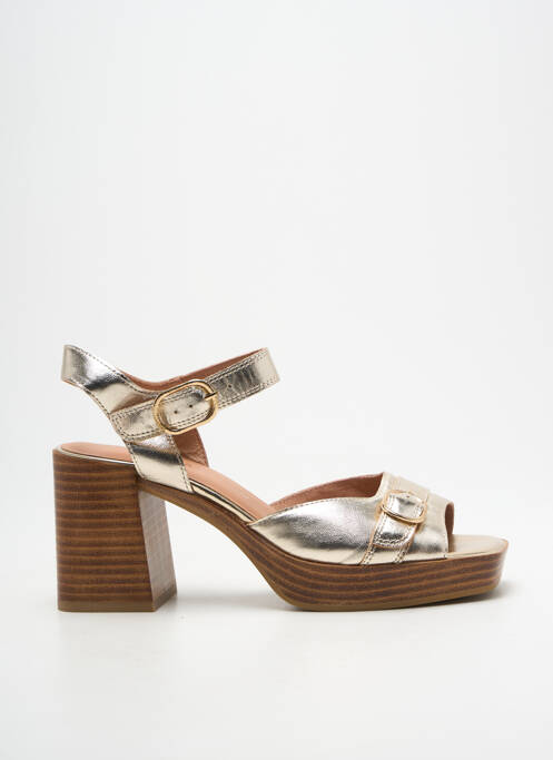 Sandales/nu pieds semi compensé talon de 7 à 9cm or EMILIE KARSTON femme