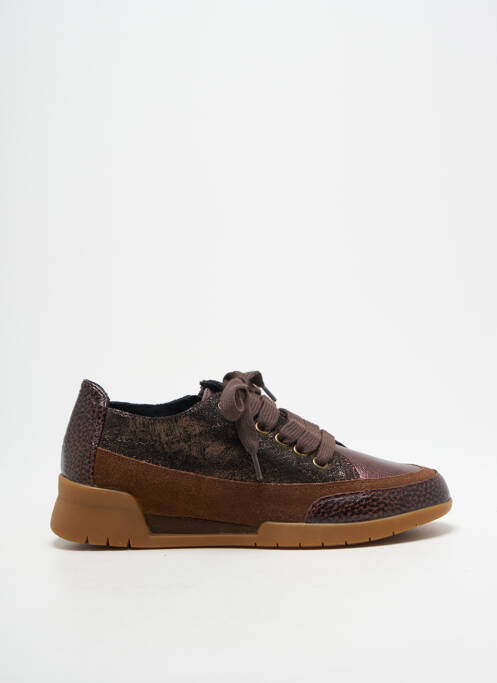 Baskets fermeture zip et lacets talon plat jusqu'à 3cm marron EMILIE KARSTON femme