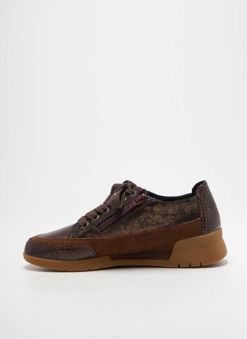 Baskets fermeture zip et lacets talon plat jusqu'à 3cm marron EMILIE KARSTON femme