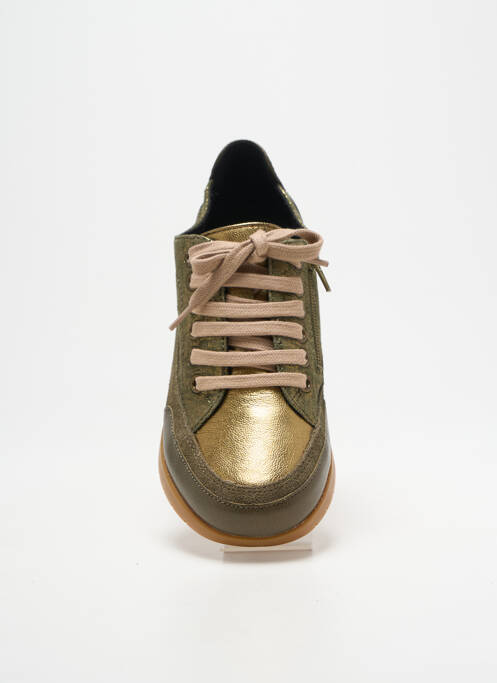 Baskets nubuck talon plat jusqu'à 3cm vert EMILIE KARSTON femme