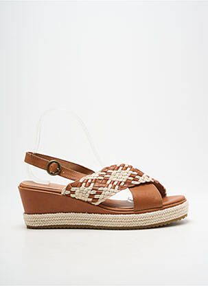 Sandales/nu pieds talon compensé talon de 4 à 6cm marron EMILIE KARSTON femme