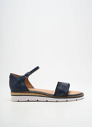 Sandales/nu pieds tissage satiné talon plat jusqu'à 3cm bleu EMILIE KARSTON femme
