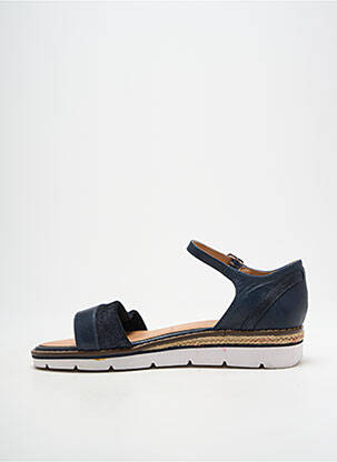 Sandales/nu pieds tissage satiné talon plat jusqu'à 3cm bleu EMILIE KARSTON femme