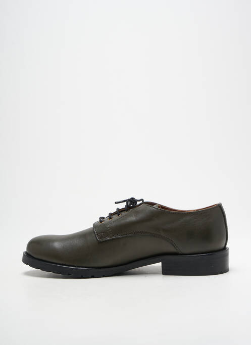 Derbies tissage satiné talon plat jusqu'à 3cm vert MASTRO DOMENICO femme