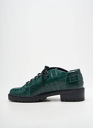 Derbies tissage satiné talon plat jusqu'à 3cm vert EMILIE KARSTON femme