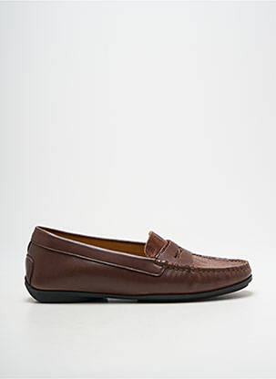 Mocassins tissage satiné talon plat jusqu'à 3cm marron MASTRO DOMENICO femme