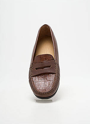 Mocassins tissage satiné talon plat jusqu'à 3cm marron MASTRO DOMENICO femme