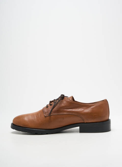 Derbies tissage satiné talon plat jusqu'à 3cm marron MASTRO DOMENICO femme