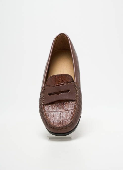 Mocassins tissage satiné talon plat jusqu'à 3cm marron MASTRO DOMENICO femme
