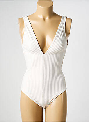 Maillot de bain 1 pièce haut soutien-gorge emboitant haut soutien-gorge emboitant blanc IODUS femme