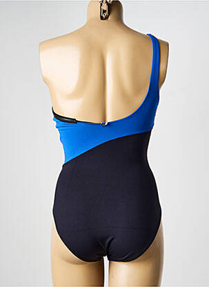 Maillot de bain 1 pièce effet matière satinée bleu IODUS femme