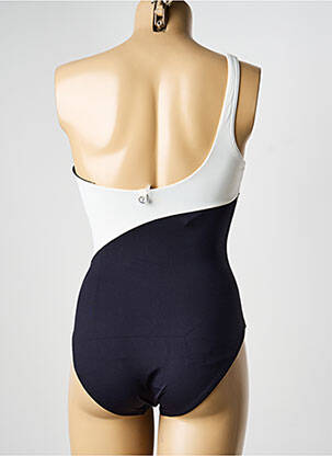 Maillot de bain 1 pièce effet matière satinée noir IODUS femme