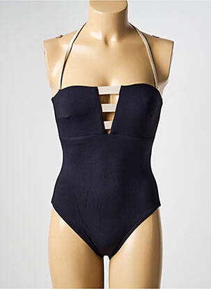 Maillot de bain 1 pièce bretelles élastiquées amovibles haut bandeau noir IODUS femme
