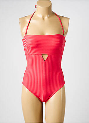 Maillot de bain 1 pièce bretelles élastiquées amovibles haut bandeau rouge IODUS femme